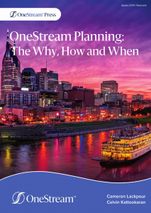 OneStream Planning: The Why, How and When book cover